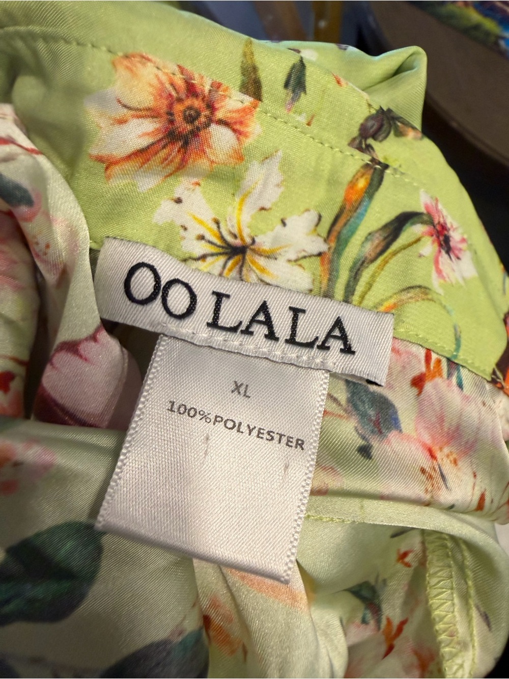 OO LALA Light Green Floral & Butterfly Maxi Shirt Dress - Picture 6 of 6